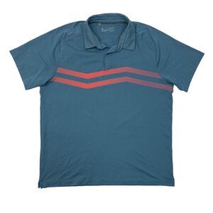 Under Armour Polo Shirt Mens XL Extra Large Faded Blue Loose Fit Heatgear Stripe